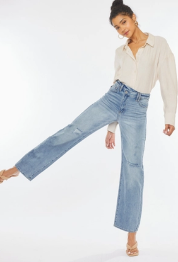 Kan Can 7872 90s Wide Leg Light Wash Jean