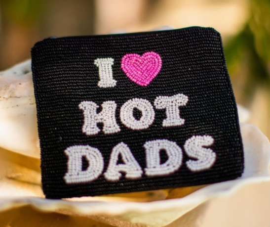 Beaded Hot Dads Small Zipper Bag