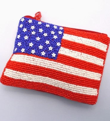 Americana Beaded Coin Purse