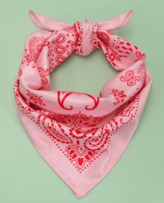 Silk Feel Patterned Bandana Wild Rag Scarf