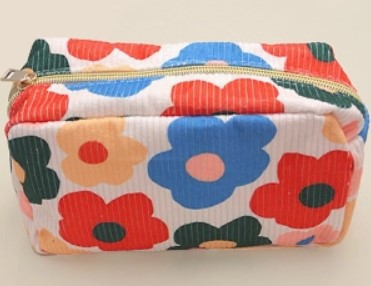 Retro Flower Cosmetic Zipper Bag