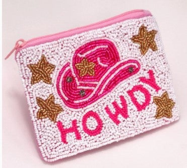 Western Cowgirl Beaded Coin Purse Pouch