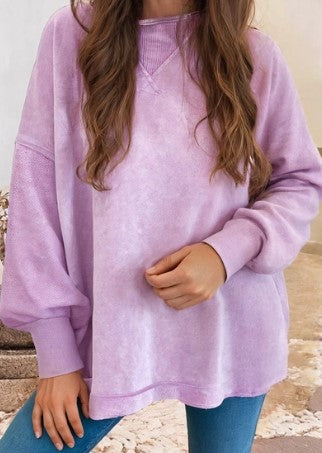 Orchid Mineral Wash Pullover