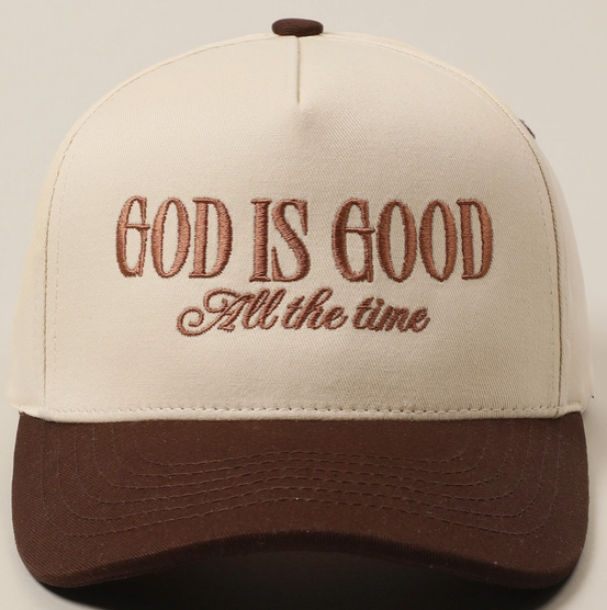 God Is Good All The Time Embroidery Trucker Hat