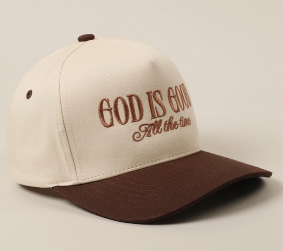 God Is Good All The Time Embroidery Trucker Hat
