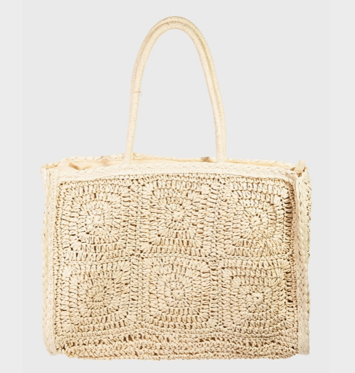 Straw Shoulder Tote Bag