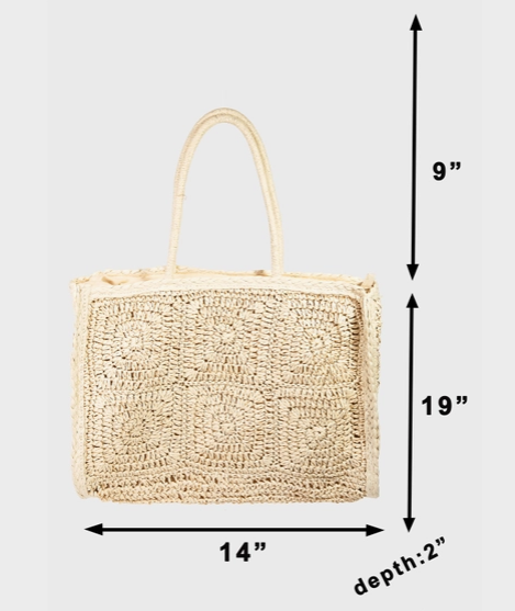 Straw Shoulder Tote Bag