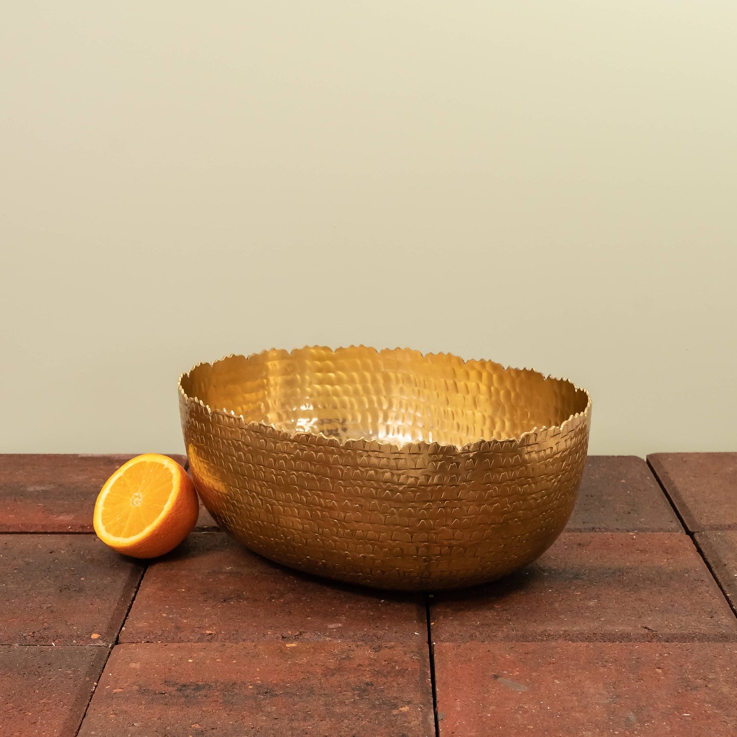 Gold Oval Hammered Bowl