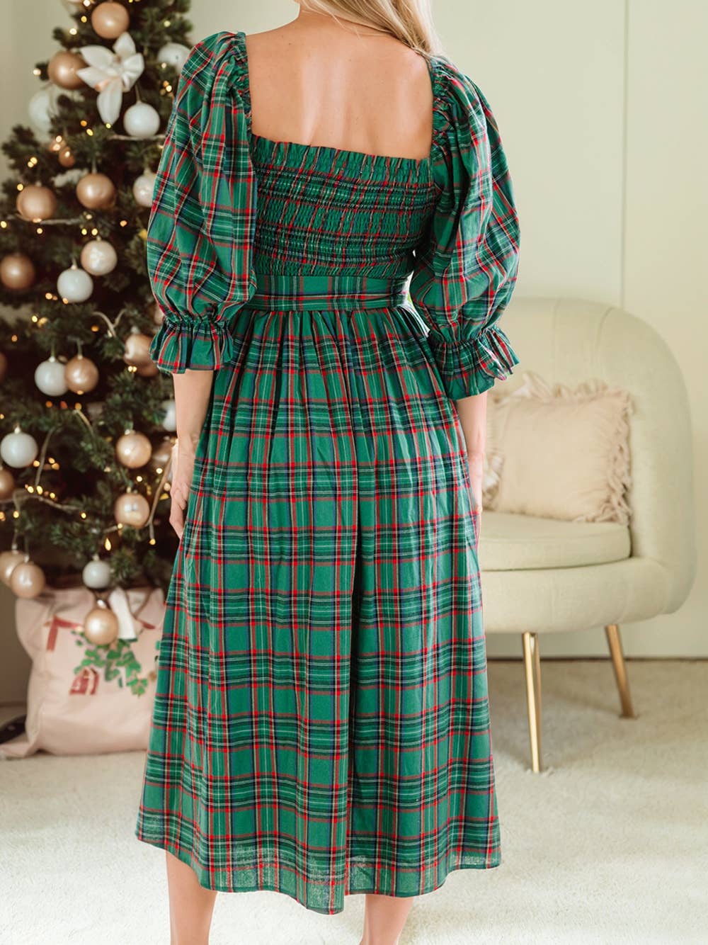 Feeling Festive Plaid Dress