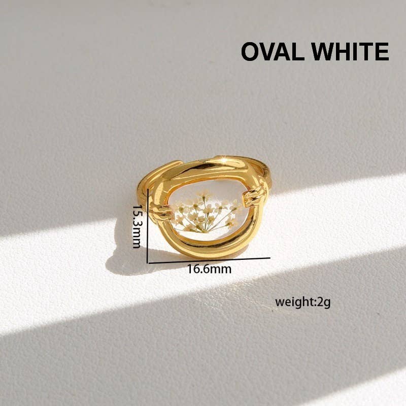 18K STAINLESS STEEL FLORAL RINGS