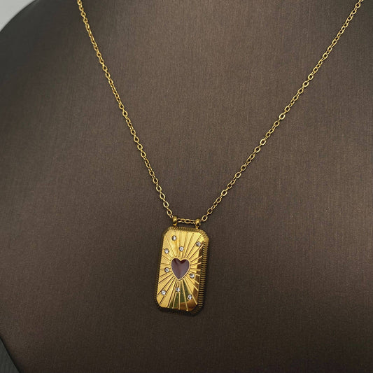 Heart Tarot Charm 18K Gold Plated Necklace