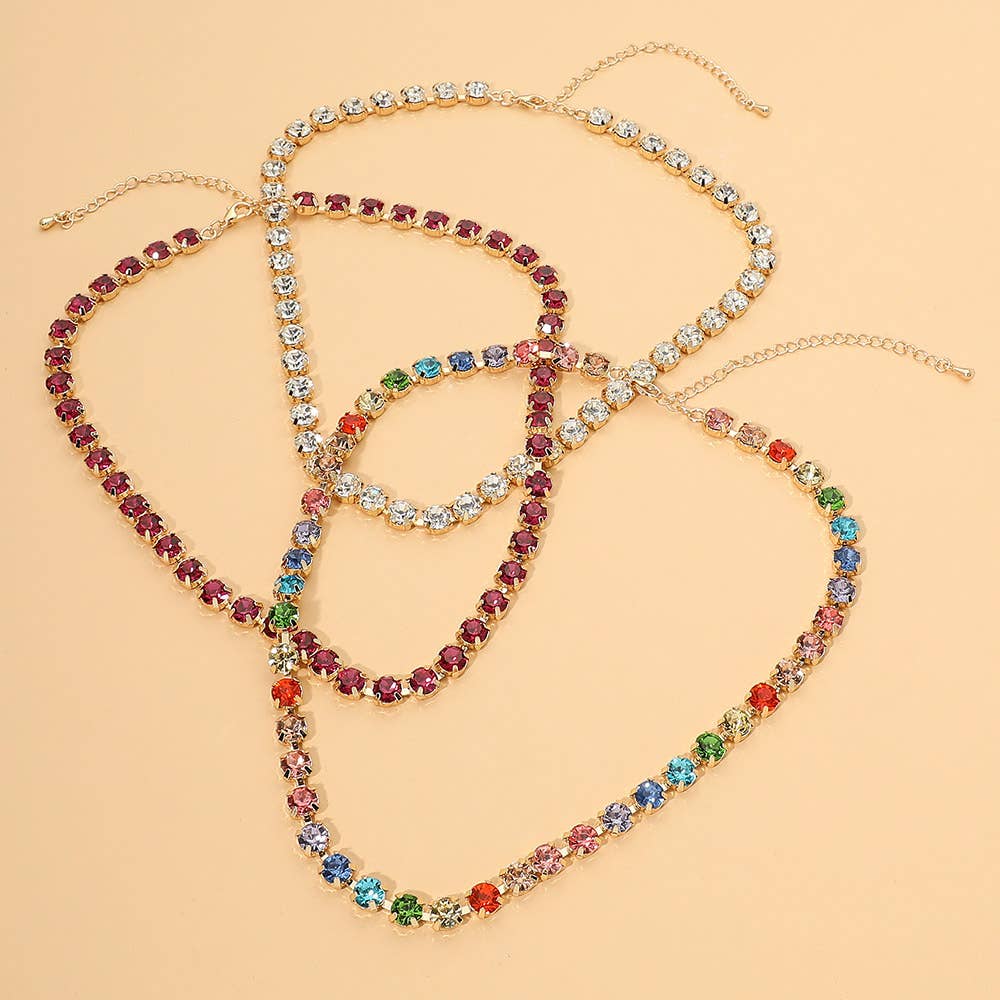 Round Stone Link Necklace