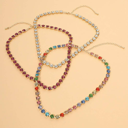 Round Stone Link Necklace
