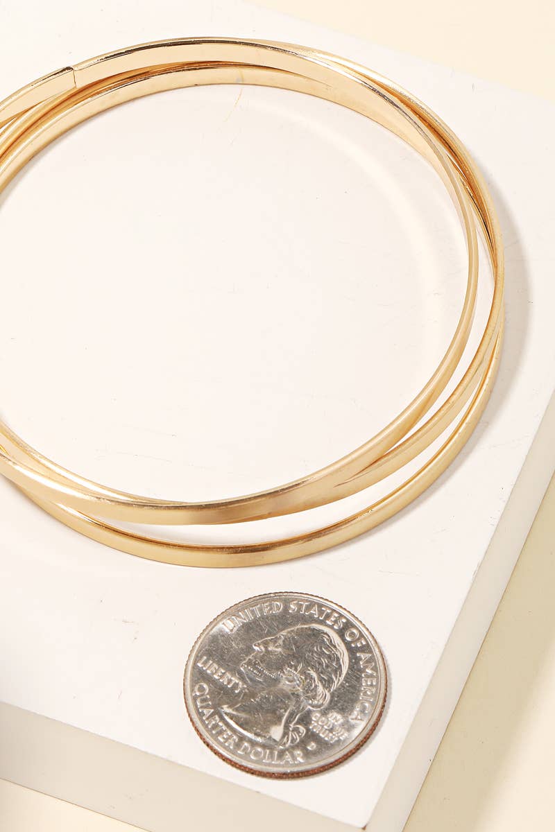 3 Piece Dainty Metallic Bracelet Set