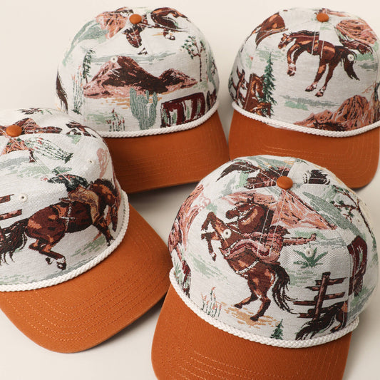 Vintage Western Rodeo Cowboy Trucker Hat