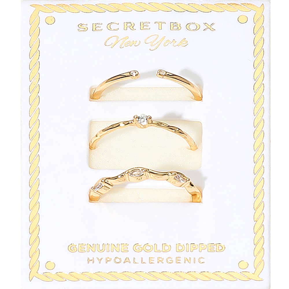 Dainty Stackable 3 Piece Ring Set