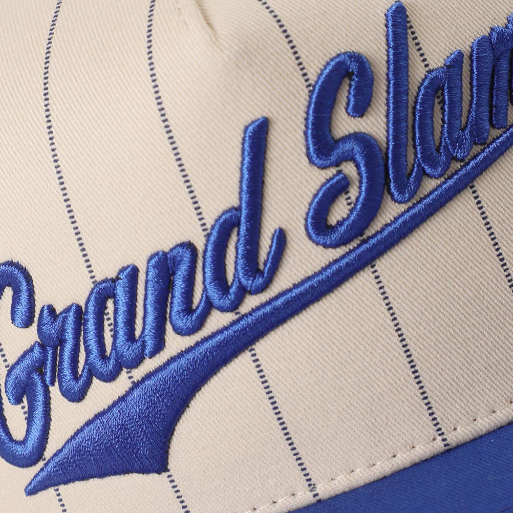Grand Slam Pinstripe Embroidered Trucker Hat