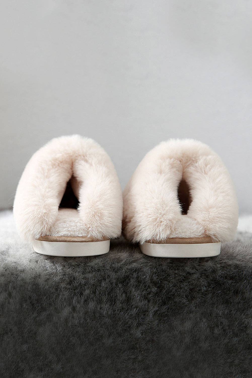 Faux Suede Plush Lined Slippers