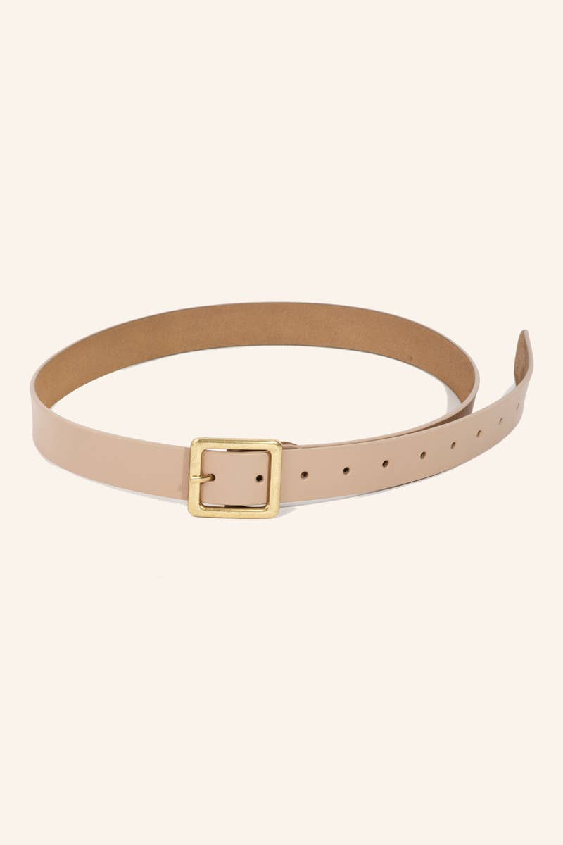 Leather Square Buckle Belt