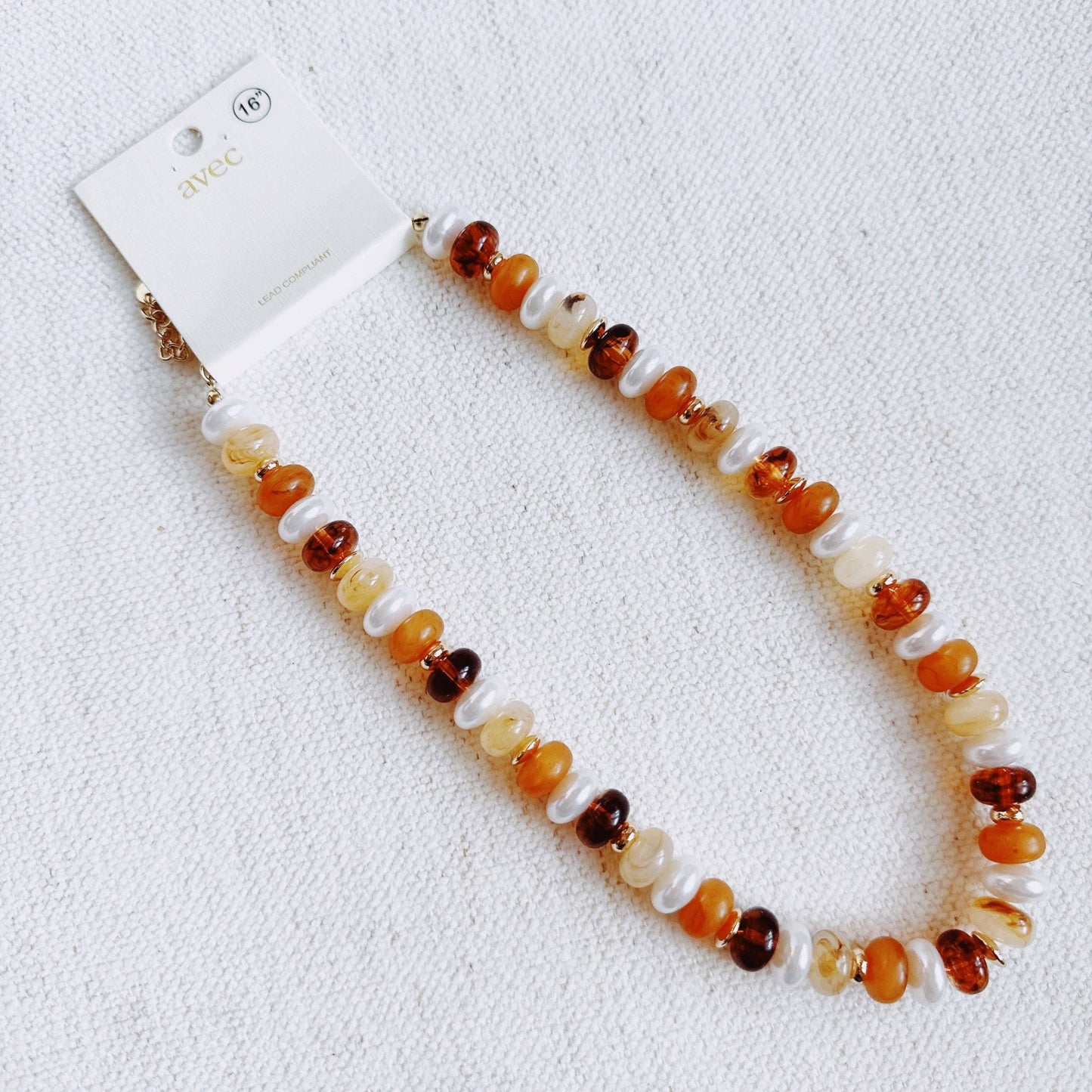 Golden Earth Gem Beaded Necklace