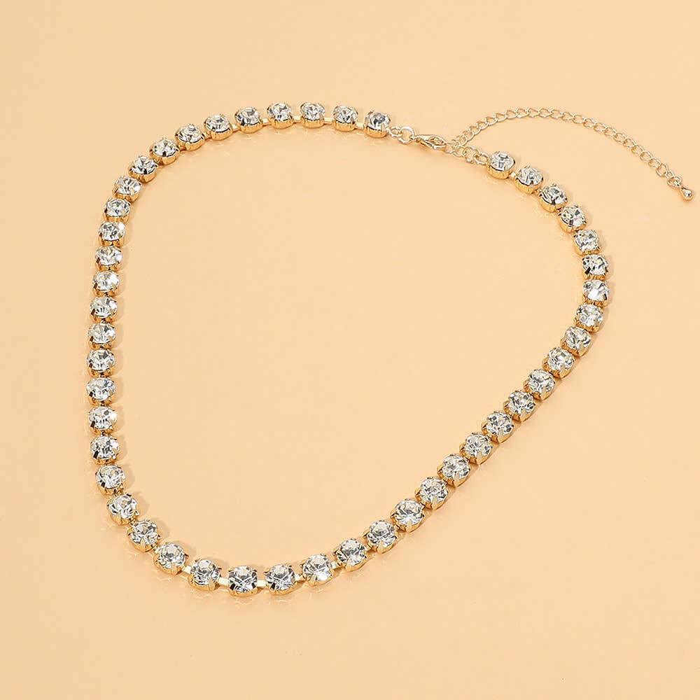 Round Stone Link Necklace