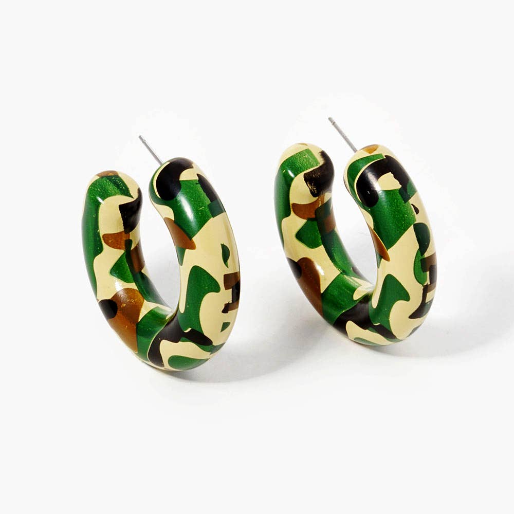 Thick Open Hoop Earrings - Gold