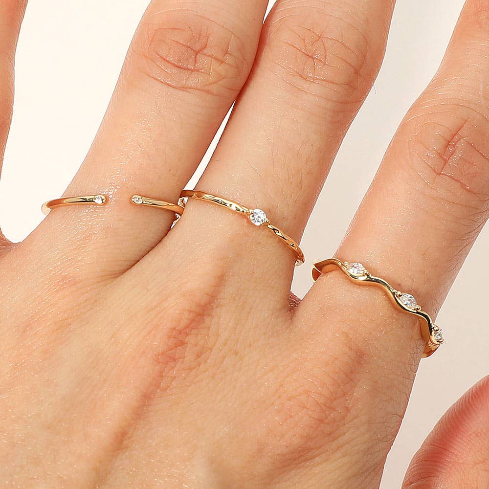 Dainty Stackable 3 Piece Ring Set