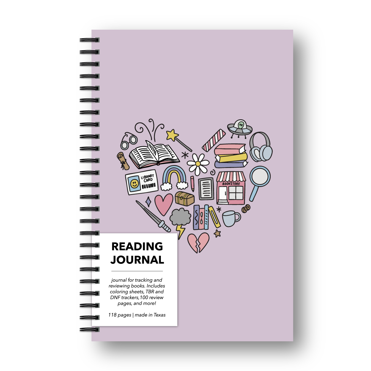 Book Review Reading Journal - Reading Heart