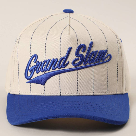 Grand Slam Pinstripe Embroidered Trucker Hat