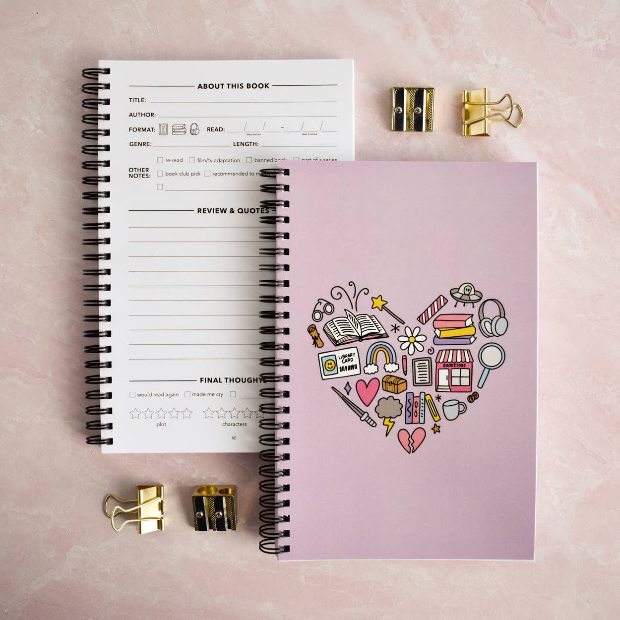 Book Review Reading Journal - Reading Heart