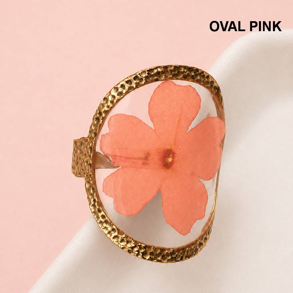 18K STAINLESS STEEL FLORAL RINGS