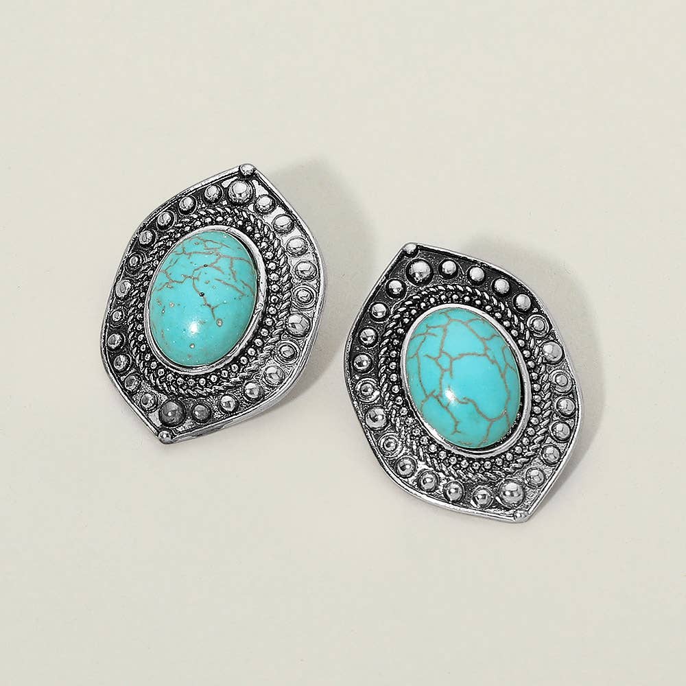 Boho Turquoise Stone Earrings