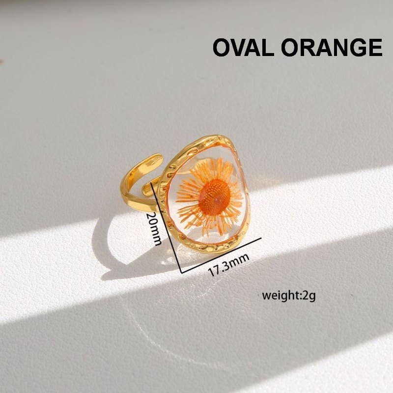 18K STAINLESS STEEL FLORAL RINGS