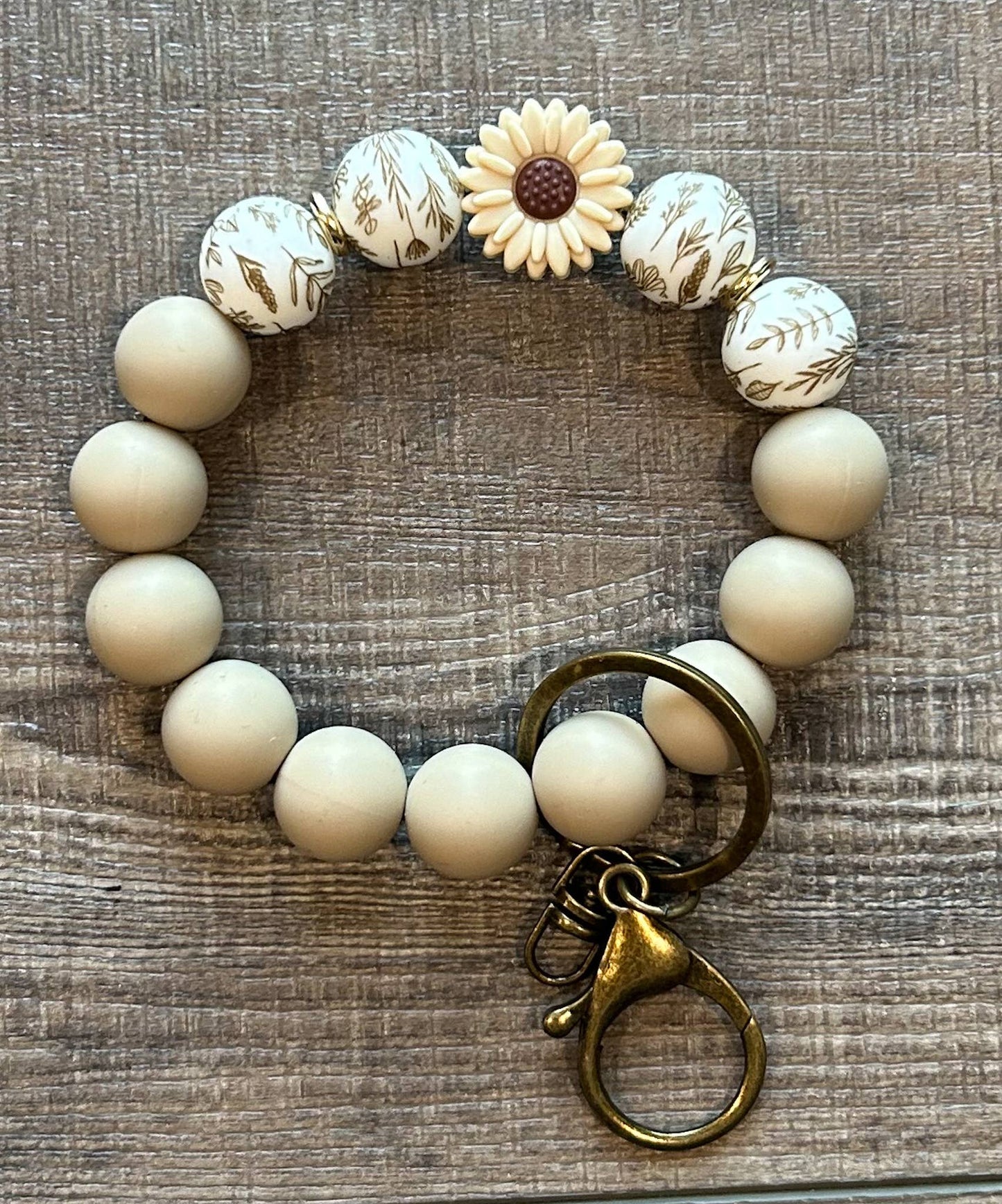 Silicone Bead Wristlet Keychains - Various Styles