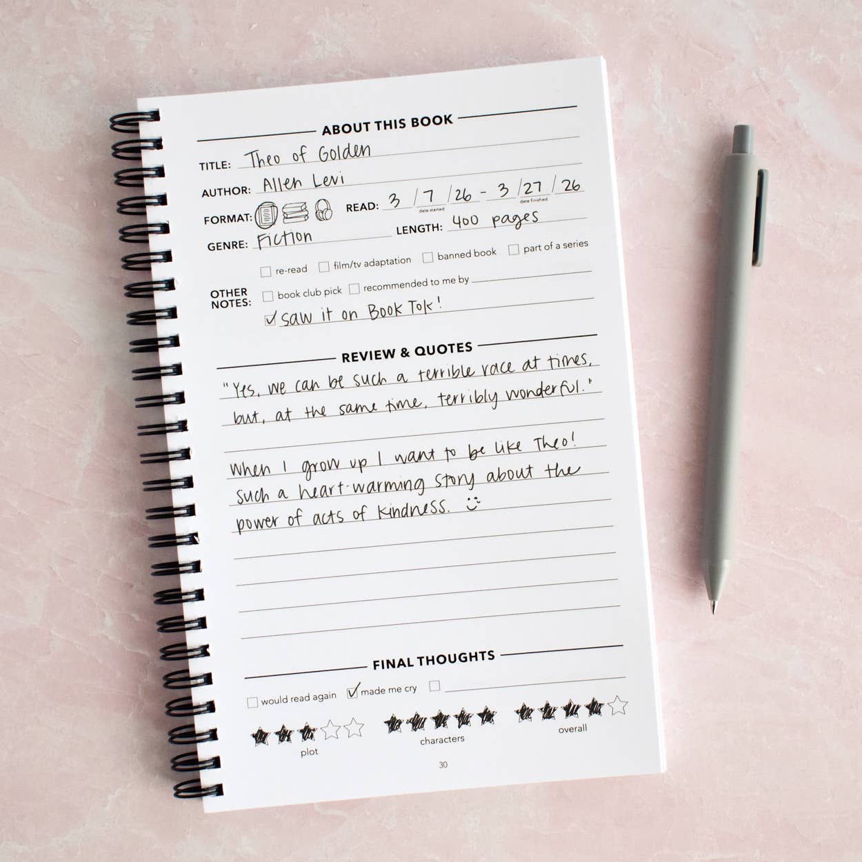 Read More Books Reading Log Journal | Book Review Tracker