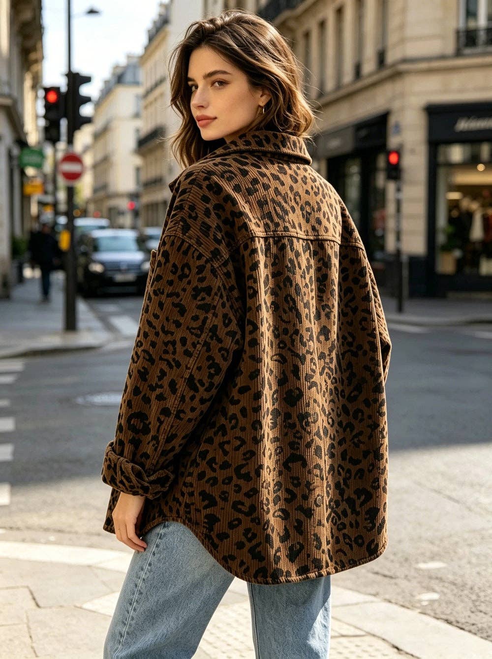Leopard Print Button Down Oversized Shacket
