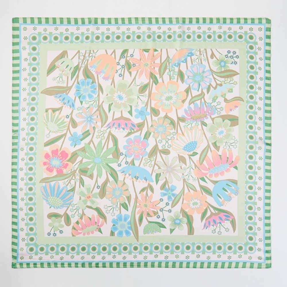 Assorted Flower Print Square Bandana Scarf