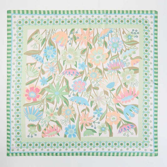 Assorted Flower Print Square Bandana Scarf
