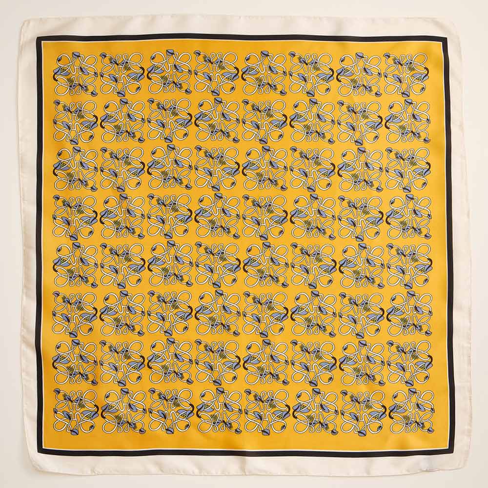 Geometric Knot Printed Square Silky Satin Scarf