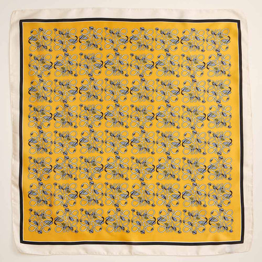 Geometric Knot Printed Square Silky Satin Scarf