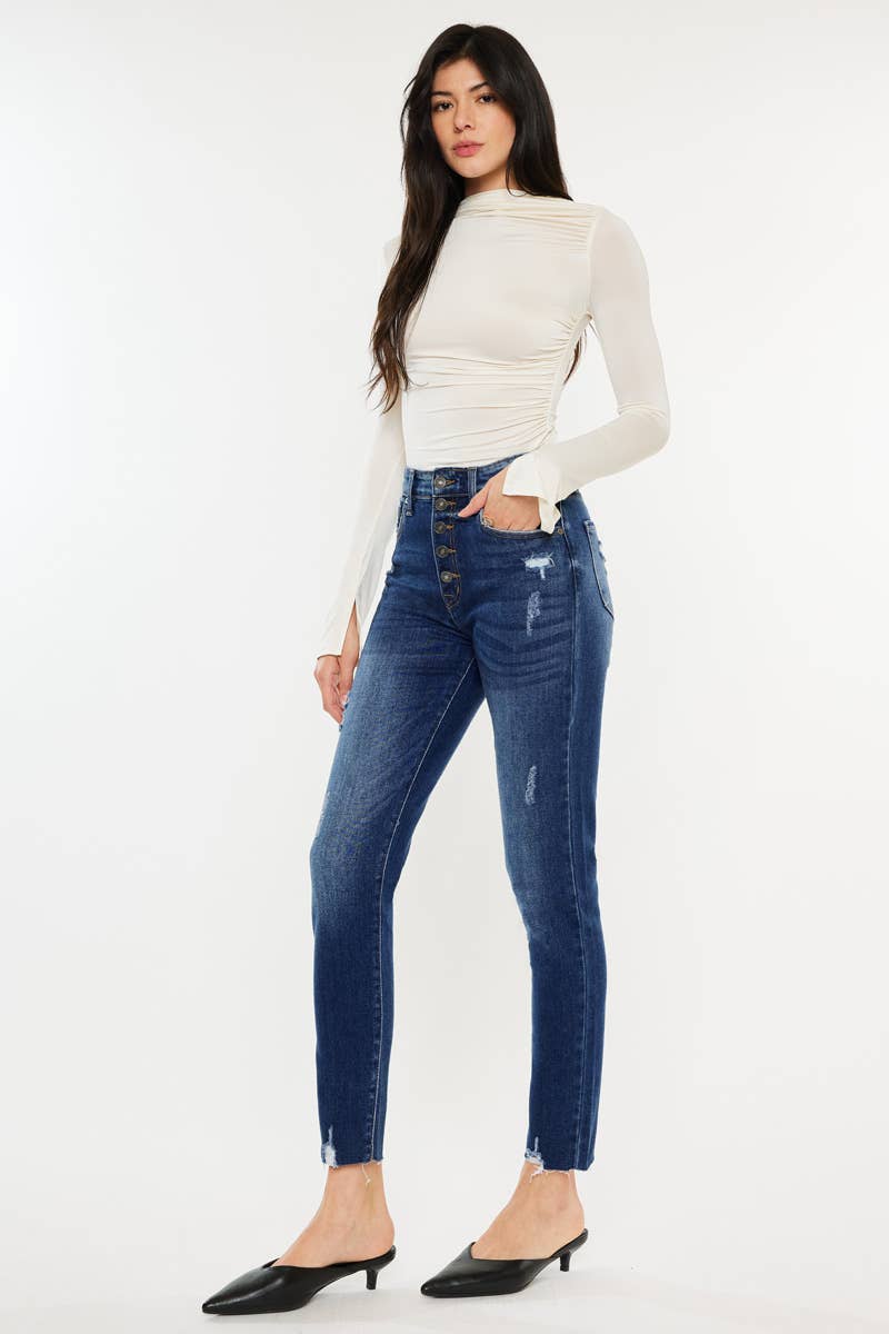 Kan Can High Rise Mid-Wash Skinny KC2502M