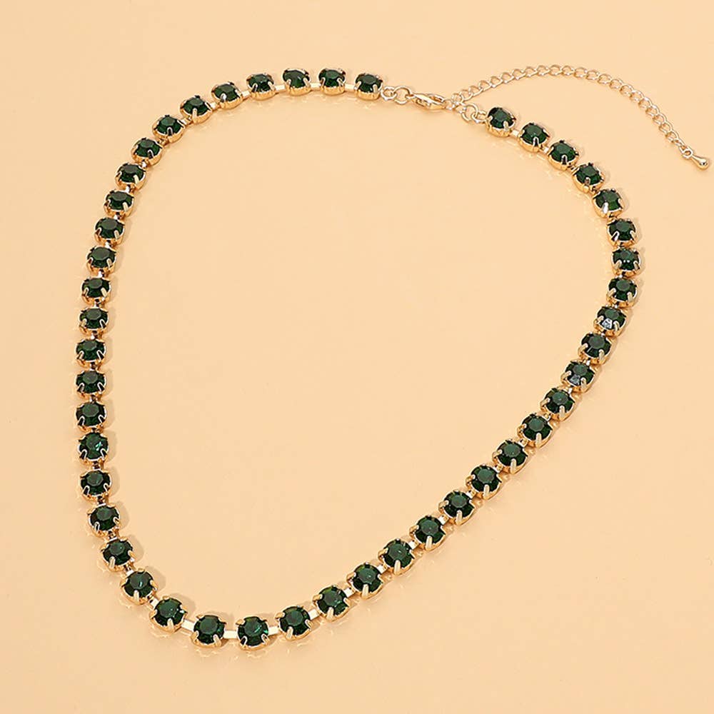 Round Stone Link Necklace