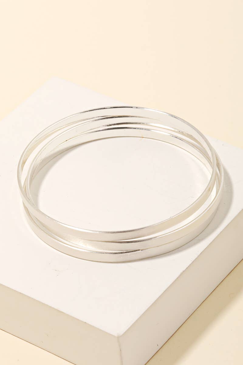 3 Piece Dainty Metallic Bracelet Set
