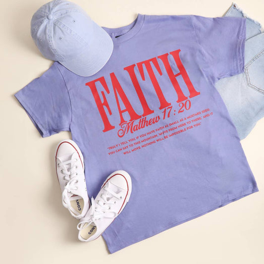 FAITH Matthew 17:20 Scripture Cotton T-Shirt