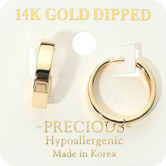 14K Gold Hypoallergenic Hoop Earrings