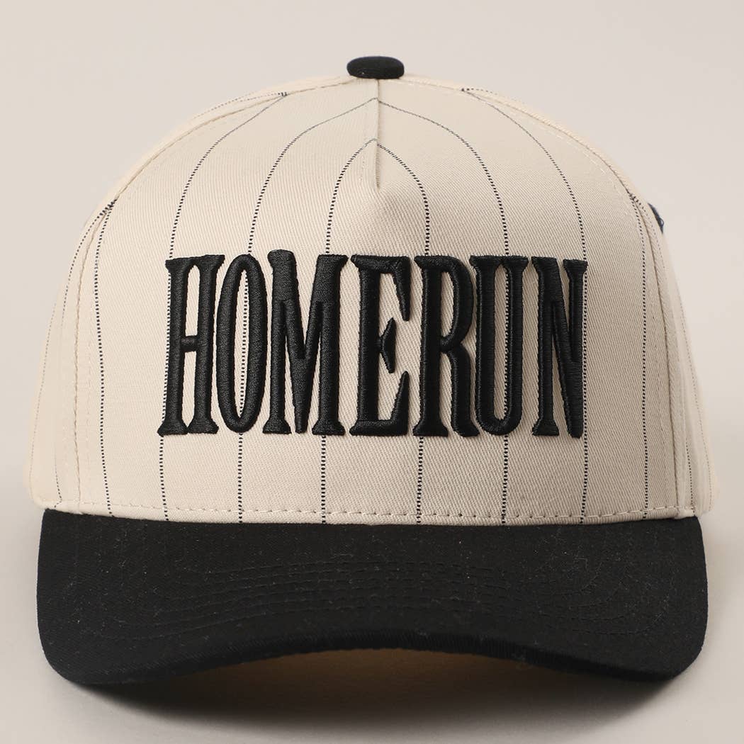 HOMERUN Pinstripe Embroidered Trucker Hat