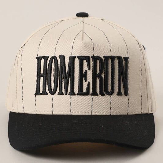 HOMERUN Pinstripe Embroidered Trucker Hat