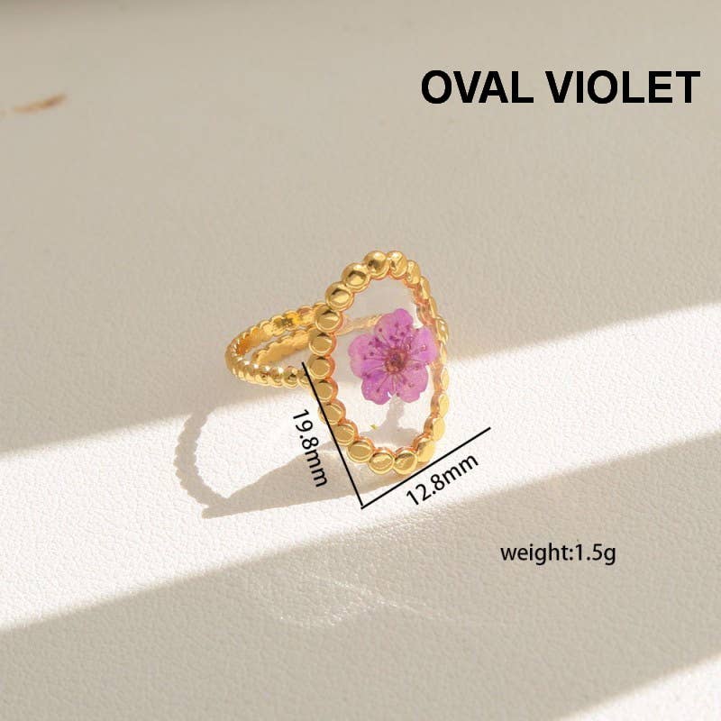 18K STAINLESS STEEL FLORAL RINGS