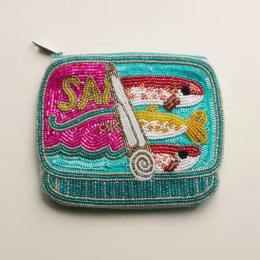 Sardine Can Seed Beaded Mini Pouch Bag