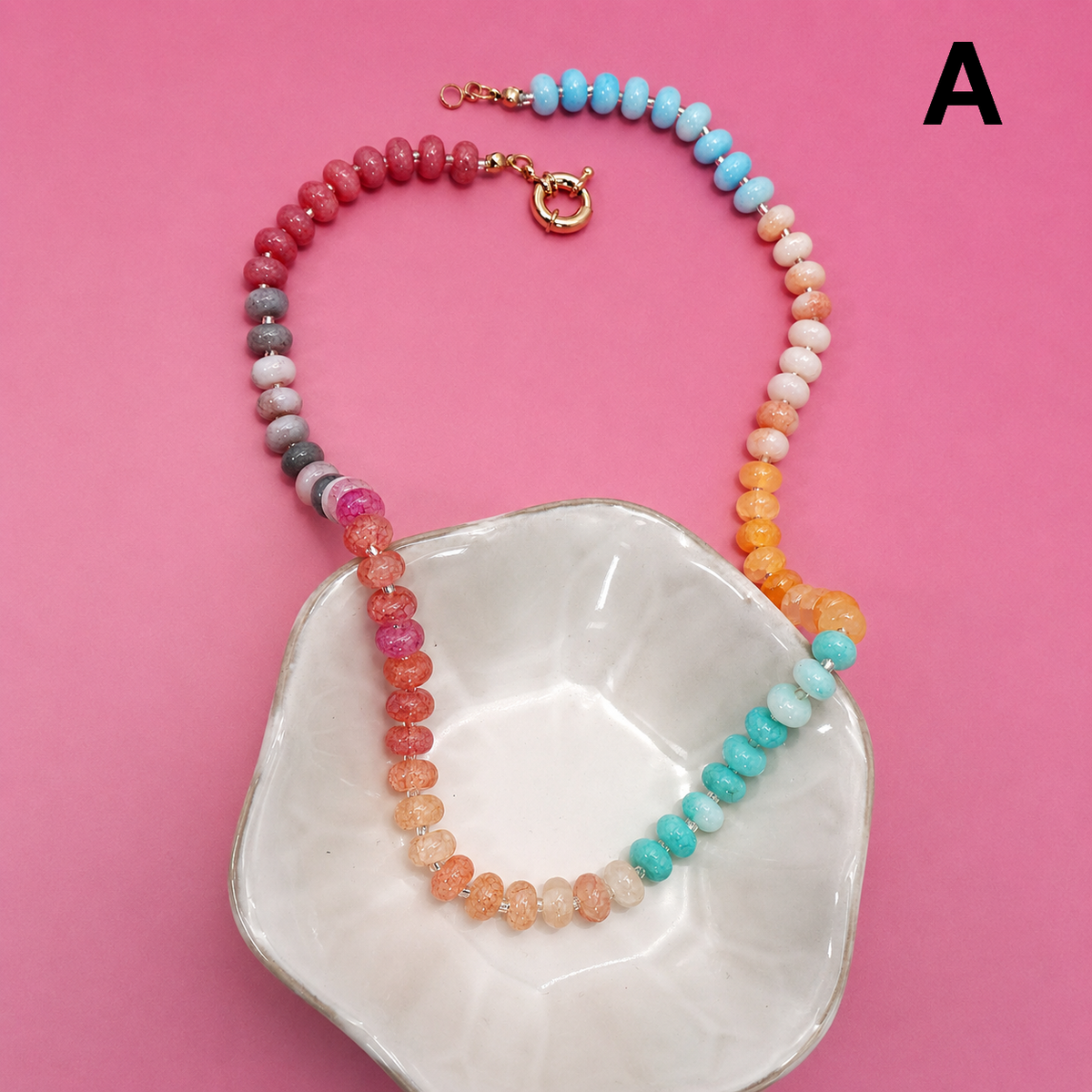 Glass Stone Mixed Necklace